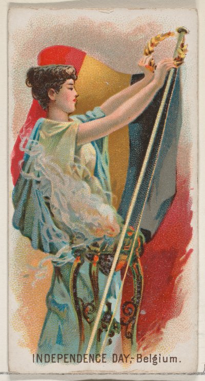 Onafhankelijkheidsdag, België, Oostenrijk, uit de feestdagenset N80 voor Duke merk sigaretten door George S. Harris and Sons