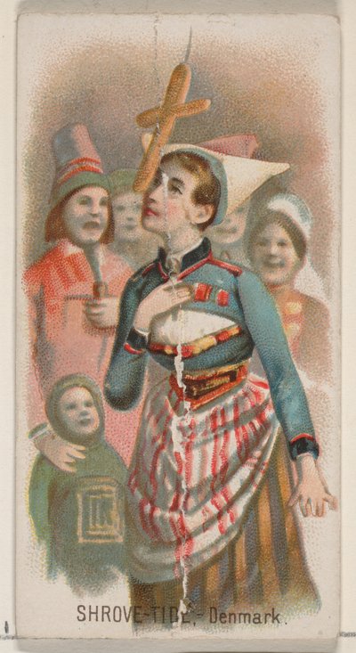 Vastenavond, Denemarken, uit de Feestdagenserie N80 voor Duke sigaretten door George S. Harris and Sons