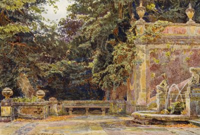 Italiaanse Tuinen: Aan de Voet van de Waterval, Villa Corsini door George Samuel Elgood