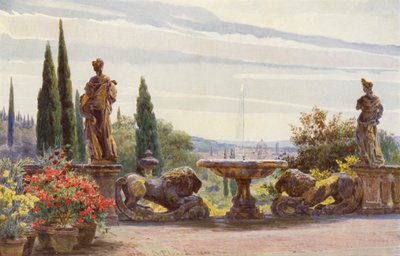 Italiaanse tuinen: Florence vanaf de Villa Palmieri door George Samuel Elgood