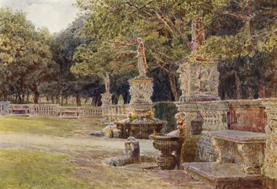 Italiaanse Tuinen: Voorhof, Villa Borghese door George Samuel Elgood