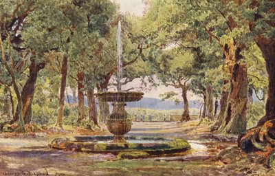 Italiaanse tuinen: Fontein in het Bosco, Villa Conti door George Samuel Elgood