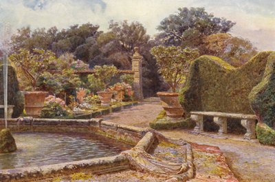 Italiaanse tuinen: De fontein, Villa di Caniparola door George Samuel Elgood