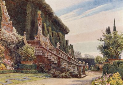 Italiaanse tuinen: De grote trap, Villa Garzoni door George Samuel Elgood