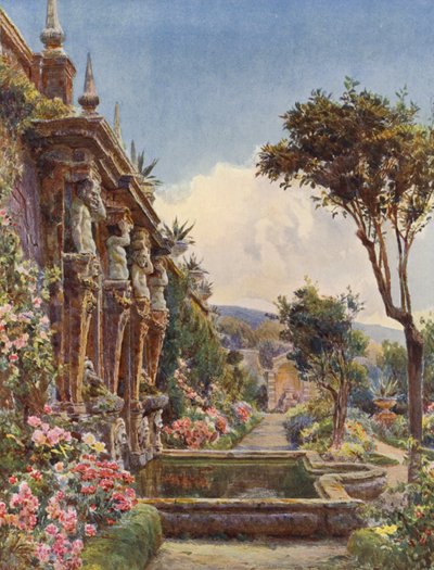 Italiaanse tuinen: Het lagere terras, Villa Imperiali door George Samuel Elgood