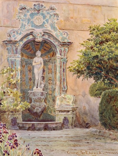 Italiaanse tuinen: Villa Arson, Fontein van Venus door George Samuel Elgood
