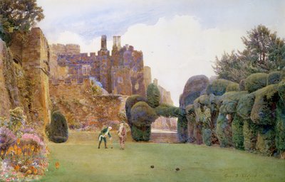 De Bowling Green, Berkeley Castle, Gloucestershire door George Samuel Elgood