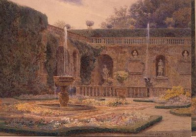De tuin bij Villa Cigogna Mozzoni door George Samuel Elgood
