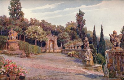 Bovenste terras, Villa Imperiale, Genua door George Samuel Elgood