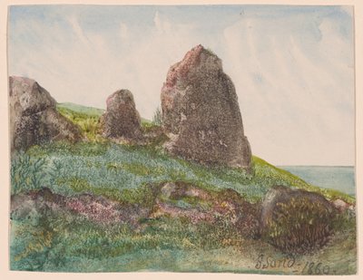 Landschap met rotsen door George Sand
