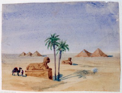 Sfinx en Piramides, Gizeh II, 1820-1876 door George Sand