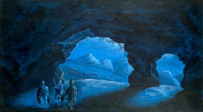 Drie Mensen in een Grot in de Bergen, 1825 door George Sand