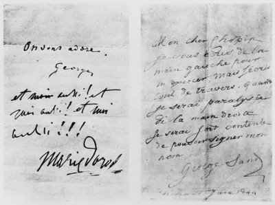 Twee brieven aan Frederic Chopin, Nohant, juni 1844 door George Sand