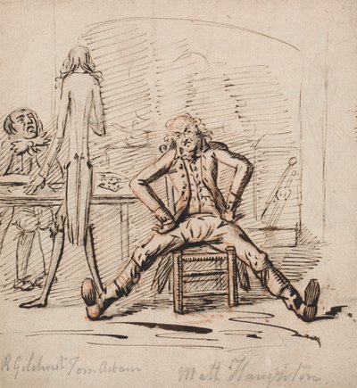 Drie Mannen in een Kamer: Gilchrist Zittend aan een Tafel, Tom Adam Staand, van Achteren Gezien, en Matt Haughton Zittend met Benen Wijd en Armen in de Zij voor een Vuur door George Shepheard