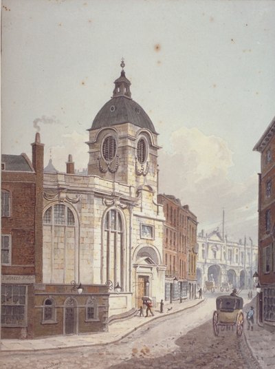 Kerk van St Benet Fink, Threadneedle Street, City of London, 1810 door George Shepherd