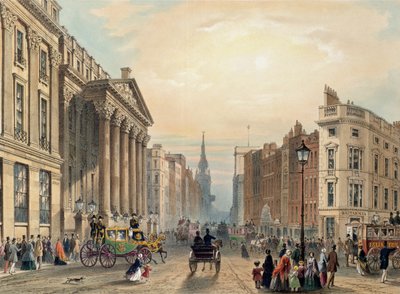 Mansion House kijkend naar Cheapside, gegraveerd door Thomas Picken, uitgegeven door Ackermann 1851 door George Shepherd