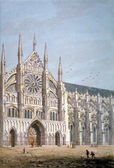 Noorddeur van Westminster Abbey, Londen door George Shepherd