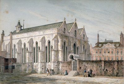 Aanzicht van Temple Church, City of London, 1811 door George Shepherd
