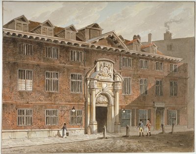 Westgevel van Blackwell Hall, King Street, City of London, 1811 door George Shepherd