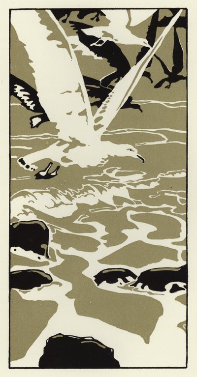 Van het strand kwam een grote witte meeuw door George Sheringham