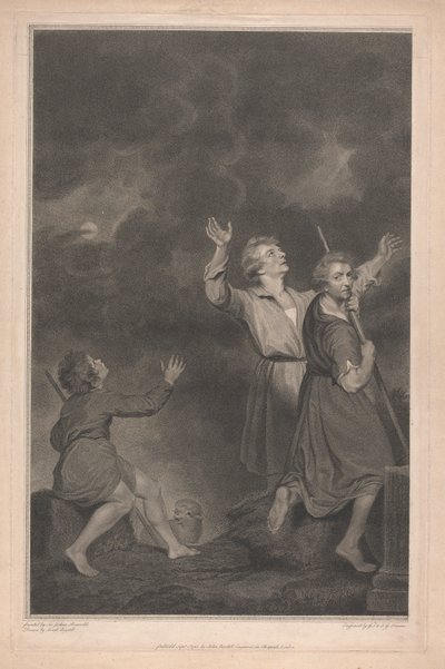 Westraam van de kapel, New College Oxford, Aanbidding van de herders, uit de Geboortescène door George Siegmund Facius