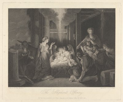 Westelijk Venster van de Kapel, New College Oxford: Het Herderaanbod, Geboortetafereel door George Siegmund Facius