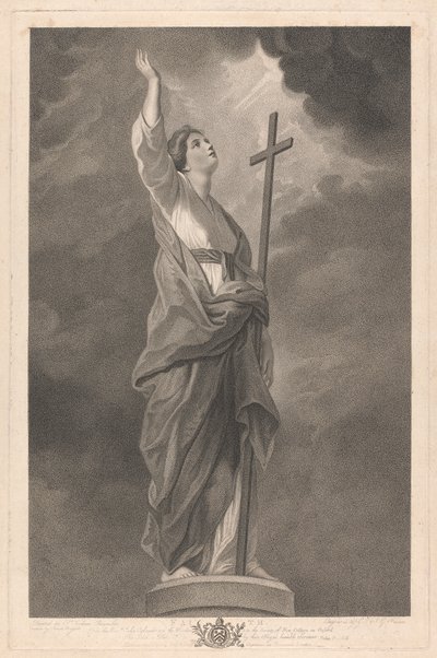 Westelijk Raam van de Kapel, New College Oxford: De Deugden - Geloof door George Siegmund Facius