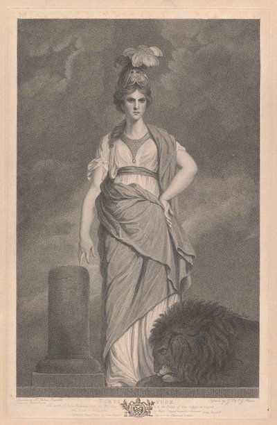Westelijk raam van de kapel, New College Oxford: De deugden - Fortitude door George Siegmund Facius