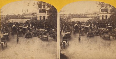 Ontvangst van de Japanse ambassade bij de Battery, 1860 door George Smith Cook.