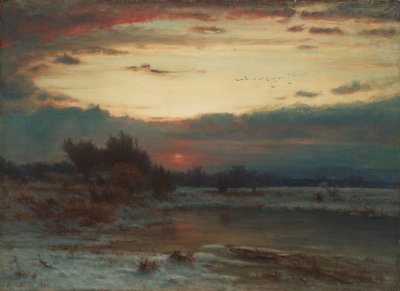 Een winterlucht door George Snr. Inness