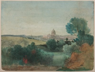 Sint-Pieter gezien vanaf de Campagna, c.1850 door George Snr. Inness