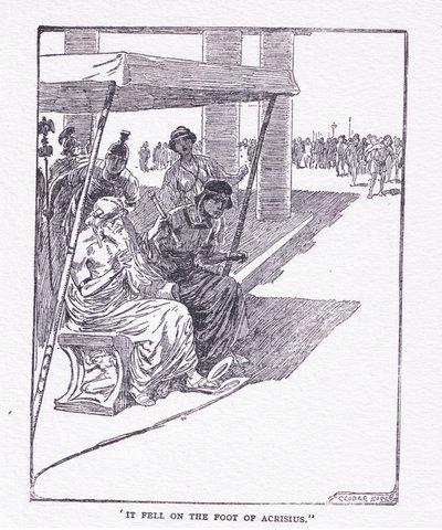 Het viel op de voet van Acrisius, uit The Heroes gepubliceerd door George Allen en Unwin 1929 door George Soper