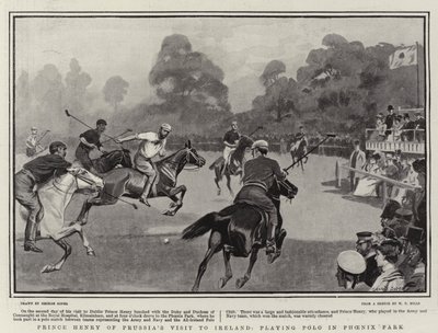 Bezoek van Prins Hendrik van Pruisen aan Ierland, polo spelen in Phoenix Park door George Soper