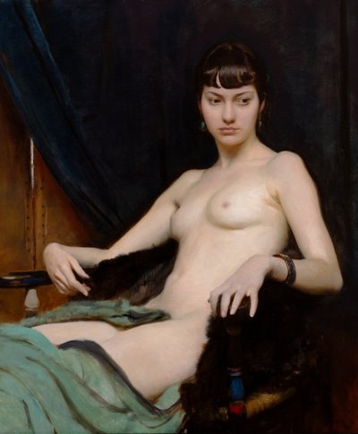 Een Studie (olieverf op doek) door George Spencer Watson