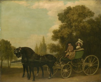 Een Heer die een Dame in een Phaeton rijdt, 1787 door George Stubbs