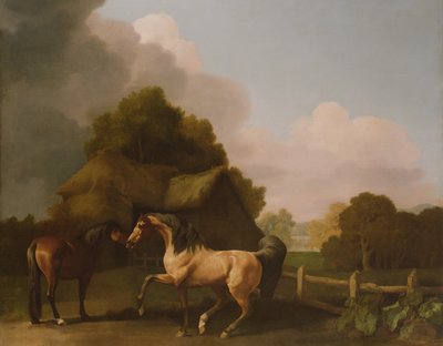 Een Roan Hengst en een Bruine Merrie door George Stubbs