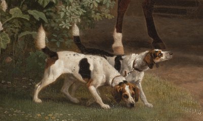 Detail van William Henry Cavendish Bentinck, 3e hertog van Portland voor de stallen van Welbeck Abbey door George Stubbs