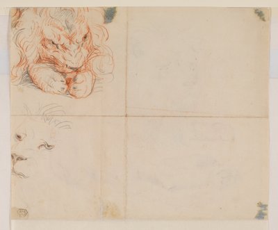 Hoofd en poten van een leeuw, verso, 18e of 19e eeuw door George Stubbs