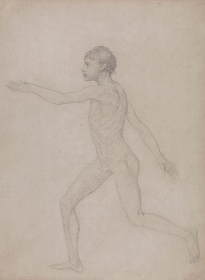 Menselijke figuur, zijaanzicht (voorlopige schets voor de definitieve studie voor Tabel VIII) door George Stubbs