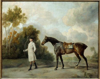 Portret van Assheton, Eerste Burggraaf Curzon en zijn merrie Maria Schilderij door George Stubbs (1724-1806) Zon. 1x1,28 m door George Stubbs