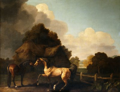 Hengst en merrie, traditioneel genaamd "Jupiter en Merrie" door George Stubbs