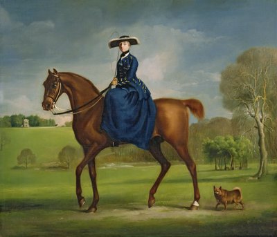 De gravin van Coningsby in het kostuum van de Charlton Hunt, c.1760 door George Stubbs