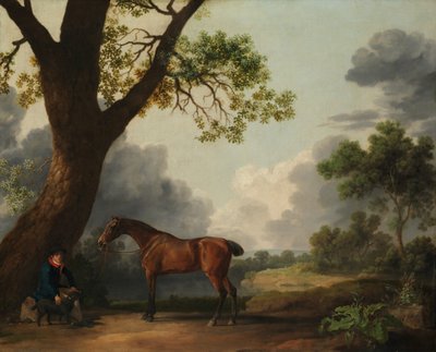 De Jager van de Derde Hertog van Dorset met een Staljongen en een Hond door George Stubbs
