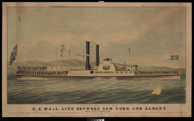 US Mail Line tussen New York en Albany dagelijks om 5 uur 