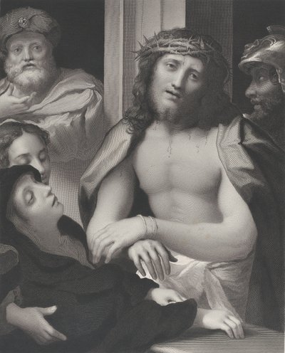 Ecce Homo, met Pontius Pilatus achter hem links, de Maagd flauwvallend linksonder, 1850 door George Thomas Doo