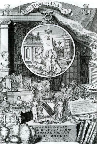 Boekplaat van Lord Harley, 1741 door George Vertue