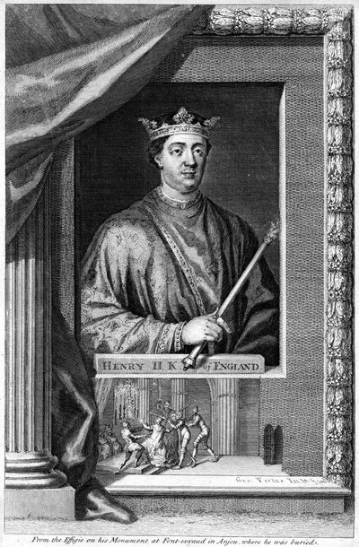 Hendrik II, koning van Engeland, 18e eeuw door George Vertue