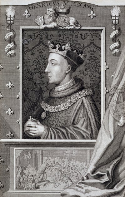 Hendrik V (1387-1422), naar een schilderij in Kensington Palace door George Vertue