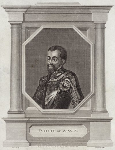Koning Filips II van Spanje door George Vertue