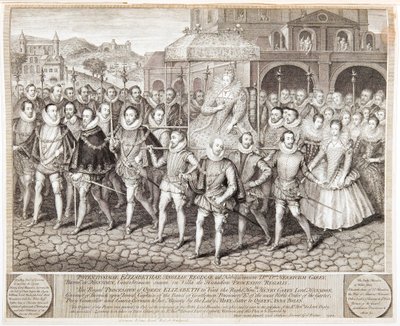 Koninklijke processie van koningin Elizabeth I, ca. 1580 1744 door George Vertue